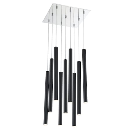 Z-Lite Forest 9 Light Island/Billiard, Chrome & Matte Black 917MP24-MB-LED-9SCH